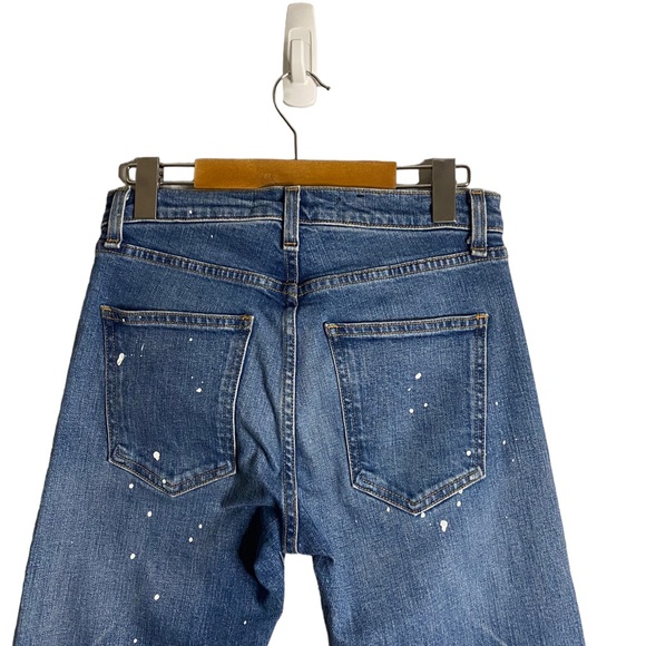 Veronica Beard Ines Straight-Leg Girlfriend Style Paint Splatter Jeans - Picture 9 of 12